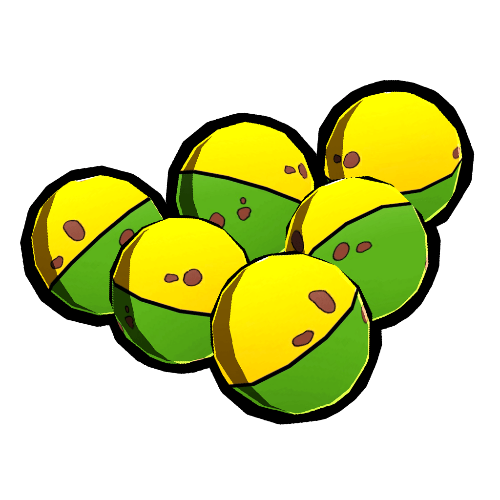 Monkey Doo paintball ammo item icon, a cluster of yellow and green paintballs