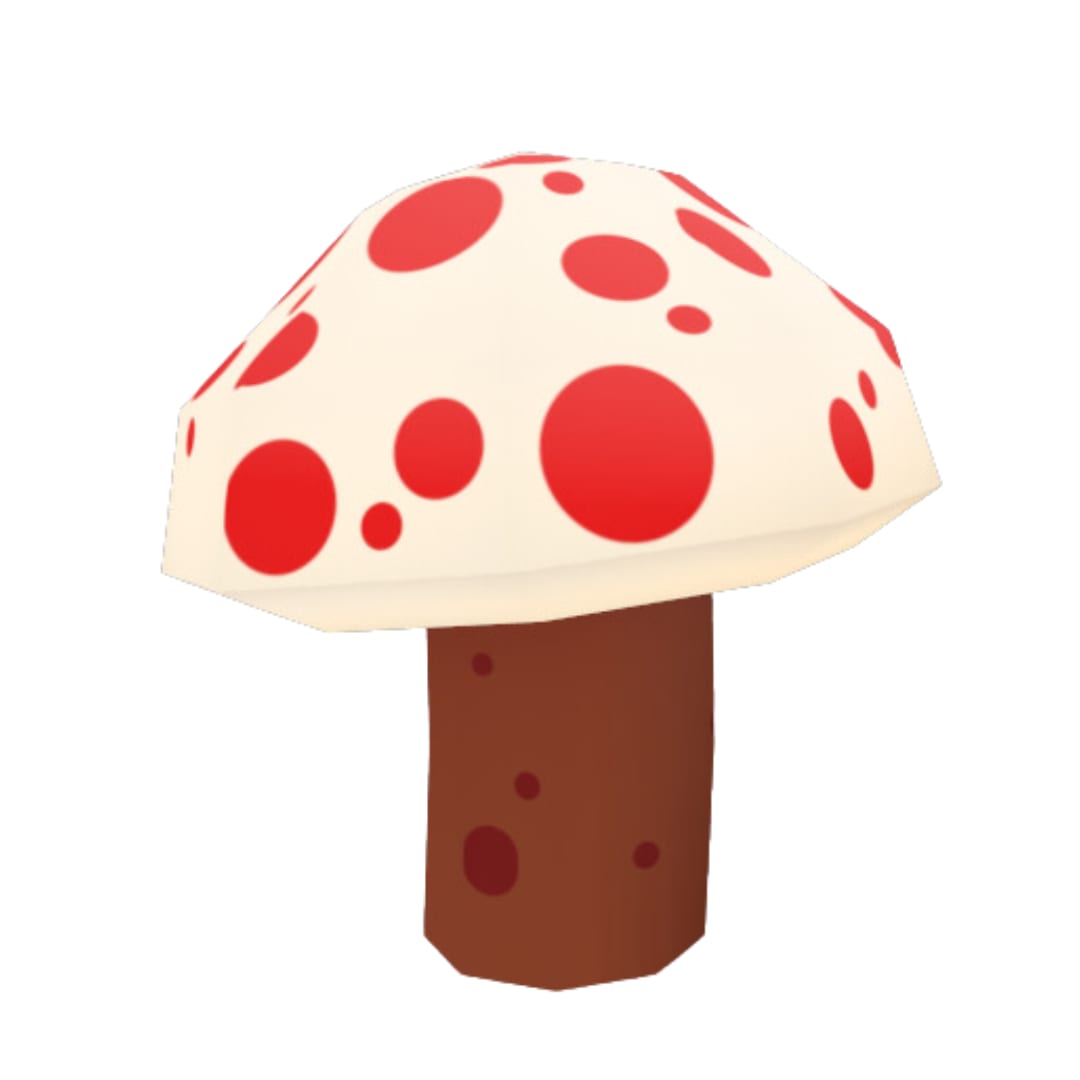 Creator cosmetic for Monkey Doo: a red-and-white spotted toadstool mushroom hat