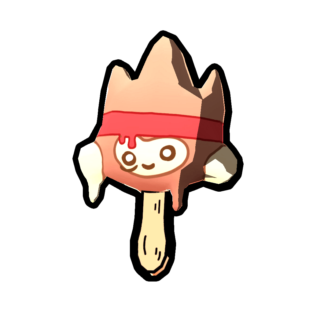 Monkey Pop accessory icon: a melting monkey-face ice pop on a stick with a red stripe