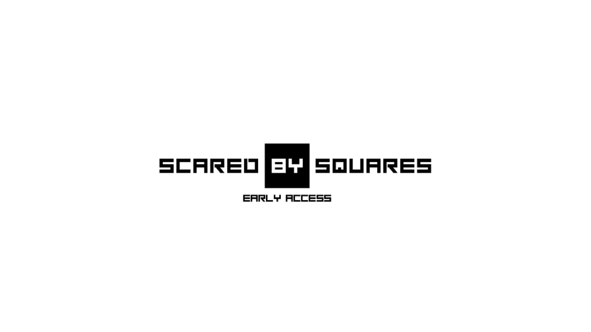 Scared By Squares Early Access logo in blocky black type on white