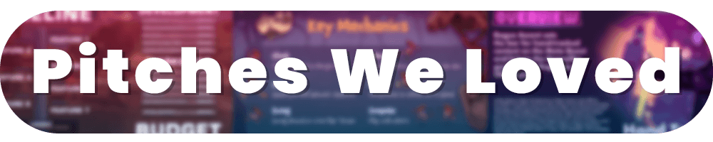 Banner reading Pitches We Loved over blurred pitch deck slides