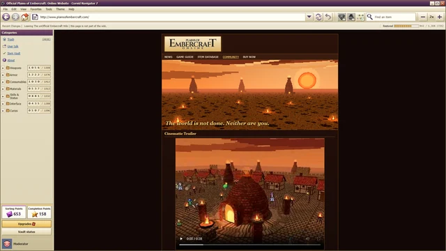 The publisher's official site, as the game's own browser sees it.