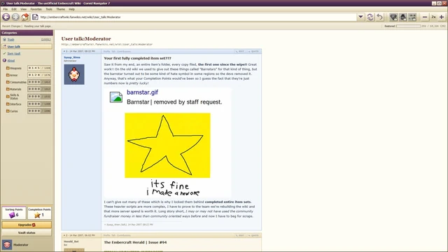 Your talk page. Messages arrive as the wiki comes back.